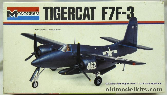Monogram 1/72 Grumman Tigercat F7F-3 - (F7F3) - White Box Issue, 6813 plastic model kit